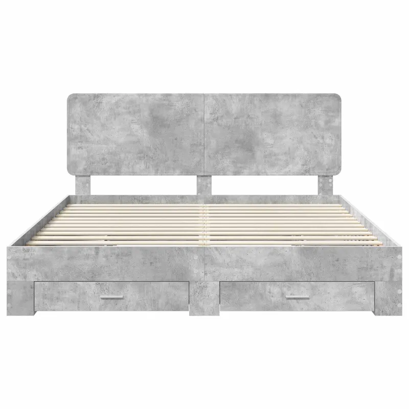 Lovos rėmas Betono pilka 200 x 200 cm Apdirbta mediena