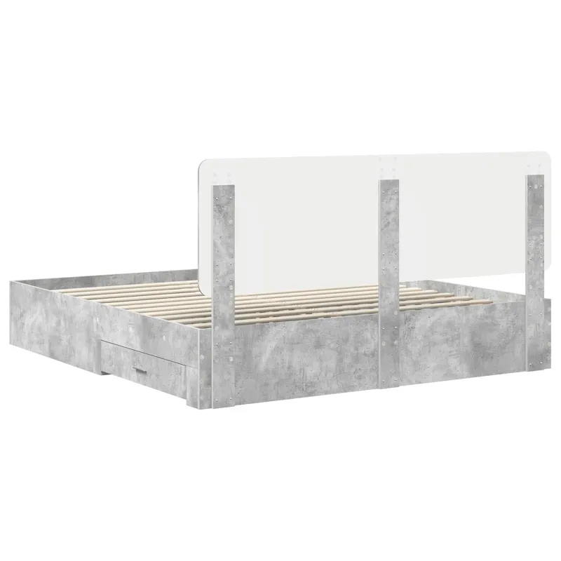 Lovos rėmas Betono pilka 200 x 200 cm Apdirbta mediena