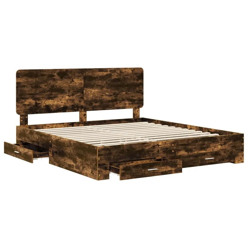 Lovos rėmas Rūkyta ąžuolas 200 x 200 cm Apdirbta mediena