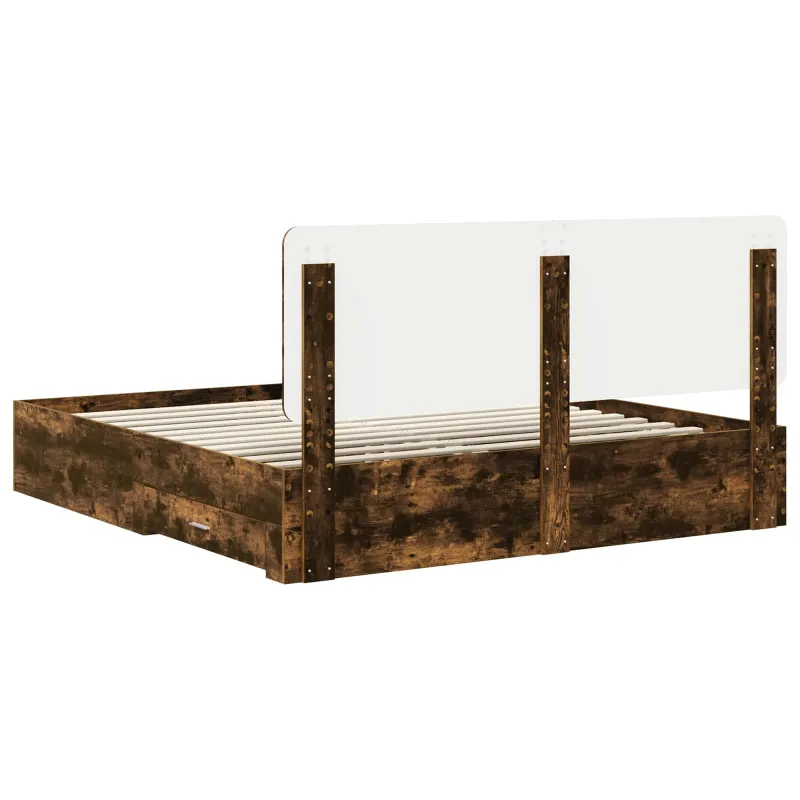 Lovos rėmas Rūkyta ąžuolas 200 x 200 cm Apdirbta mediena