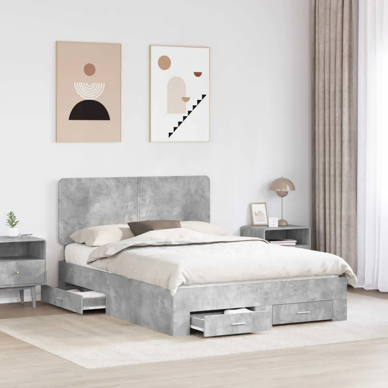 Lovos rėmas Betono pilka 150 x 200 cm Apdirbta mediena