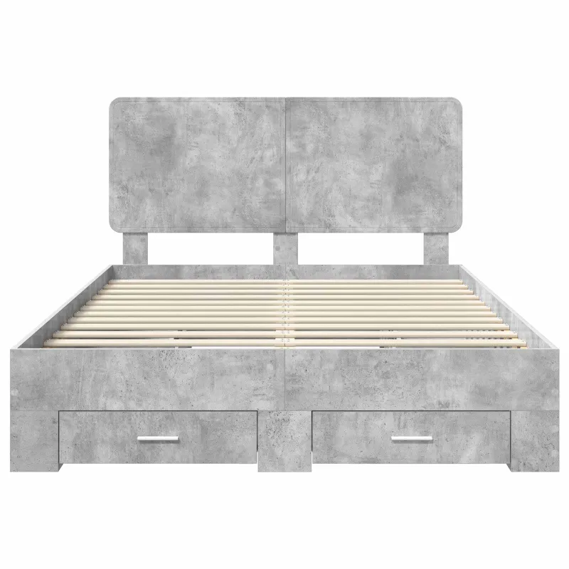 Lovos rėmas Betono pilka 140 x 200 cm Apdirbta mediena