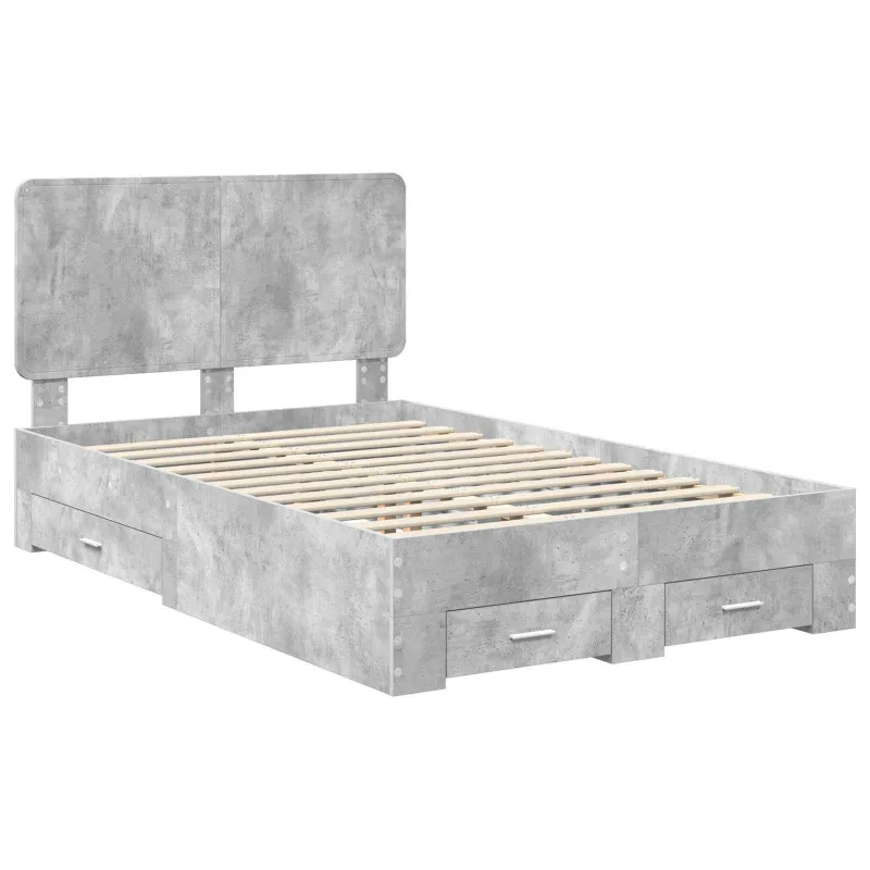 Lovos rėmas Betono pilka 135 x 190 cm Apdirbta mediena