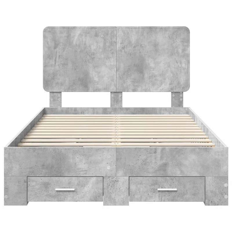 Lovos rėmas Betono pilka 135 x 190 cm Apdirbta mediena