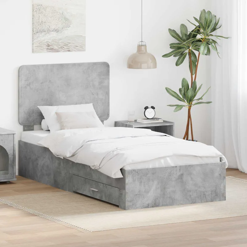 Lovos rėmas Betono pilka 90 x 200 cm Apdirbta mediena