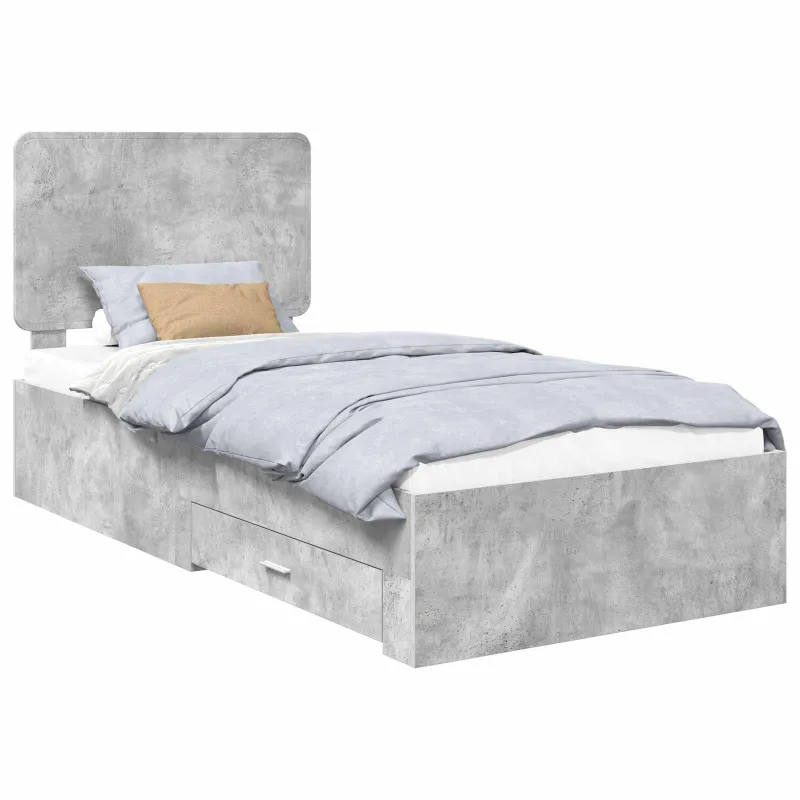 Lovos rėmas Betono pilka 90 x 190 cm Apdirbta mediena