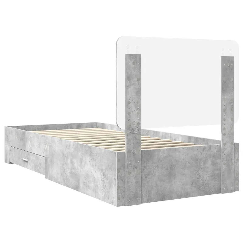 Lovos rėmas Betono pilka 90 x 190 cm Apdirbta mediena