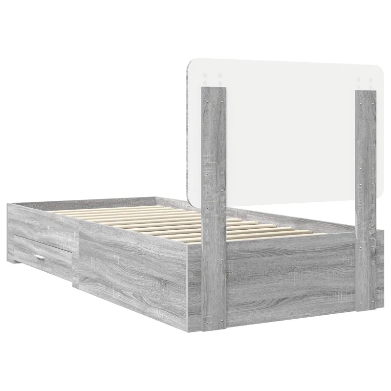 Lovos rėmas Pilkas Sonoma 90 x 190 cm Apdirbta mediena