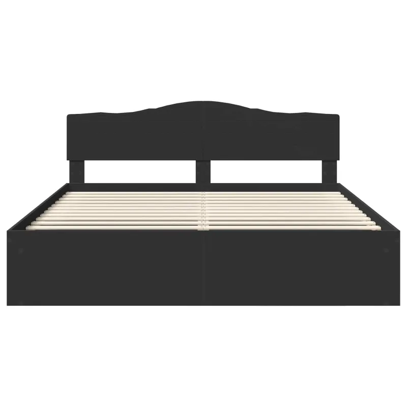 Lovos rėmas Juoda 200 x 200 cm Kietos pušies mediena