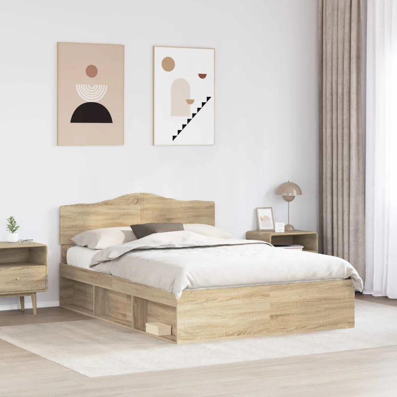 Lovos rėmas Sonoma ąžuolas 150 x 200 cm Kietos pušies mediena