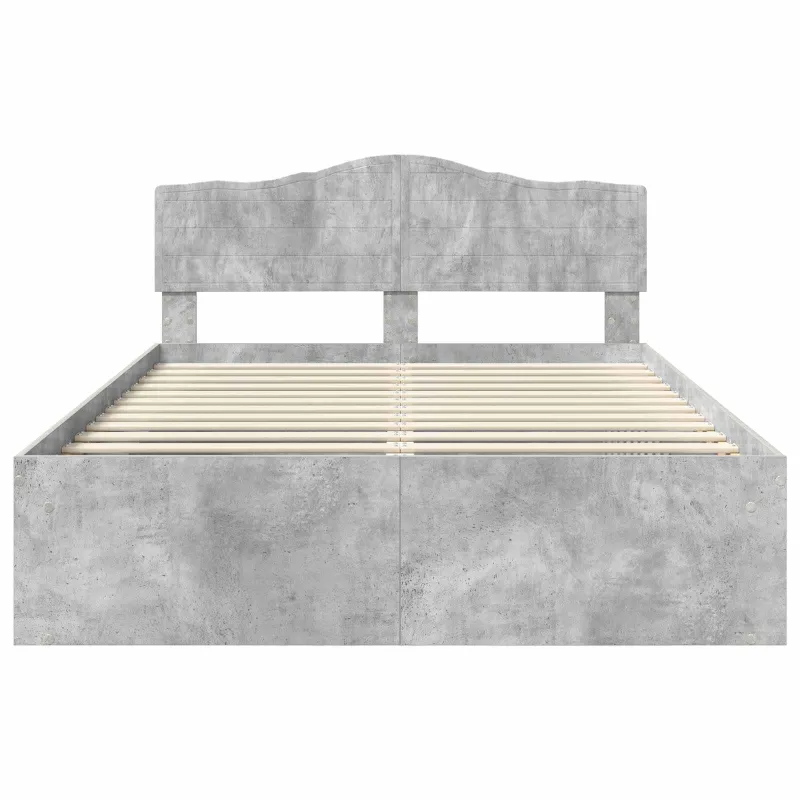 Lovos rėmas Betono pilka 150 x 200 cm Kietos pušies mediena