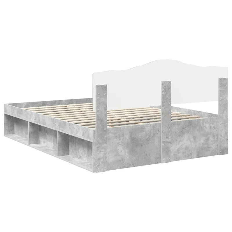 Lovos rėmas Betono pilka 150 x 200 cm Kietos pušies mediena