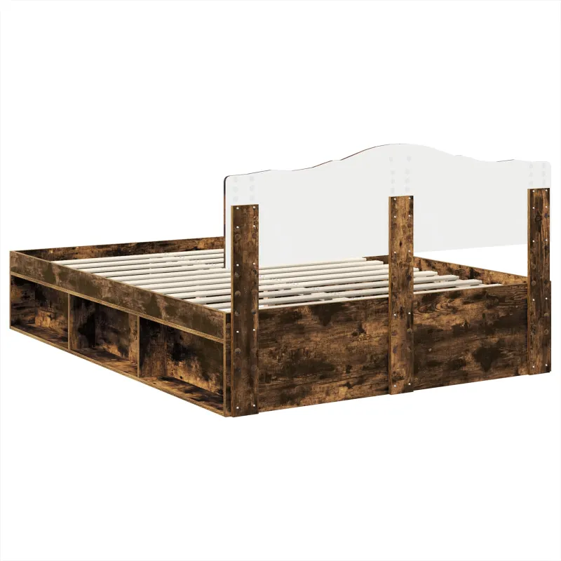 Lovos rėmas Rūkyta ąžuolas 150 x 200 cm Kietos pušies mediena