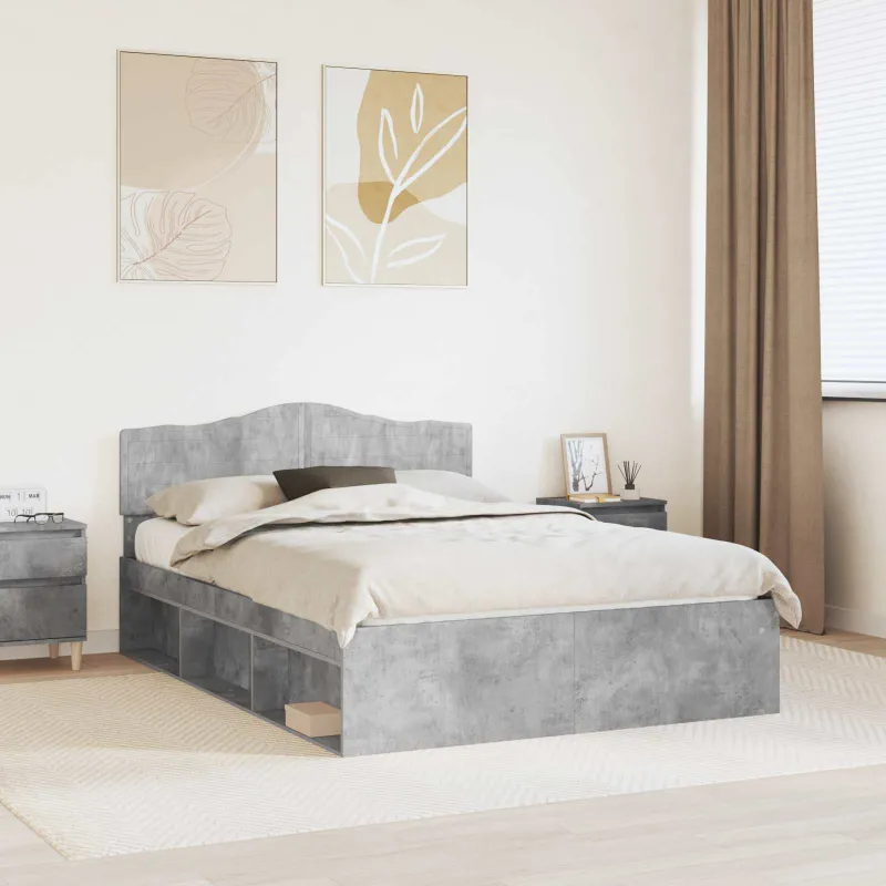 Lovos rėmas Betoninė 140 x 200 cm Kietos pušies mediena