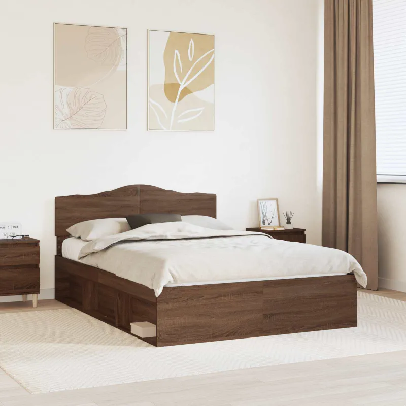 Lovos rėmas Rudas ąžuolas 140 x 200 cm Kietos pušies mediena