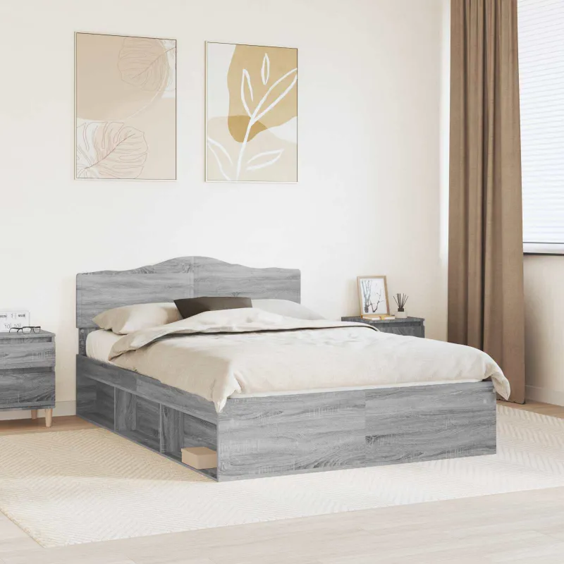 Lovos rėmas Pilkas Sonoma 140 x 190 cm Kietos pušies mediena