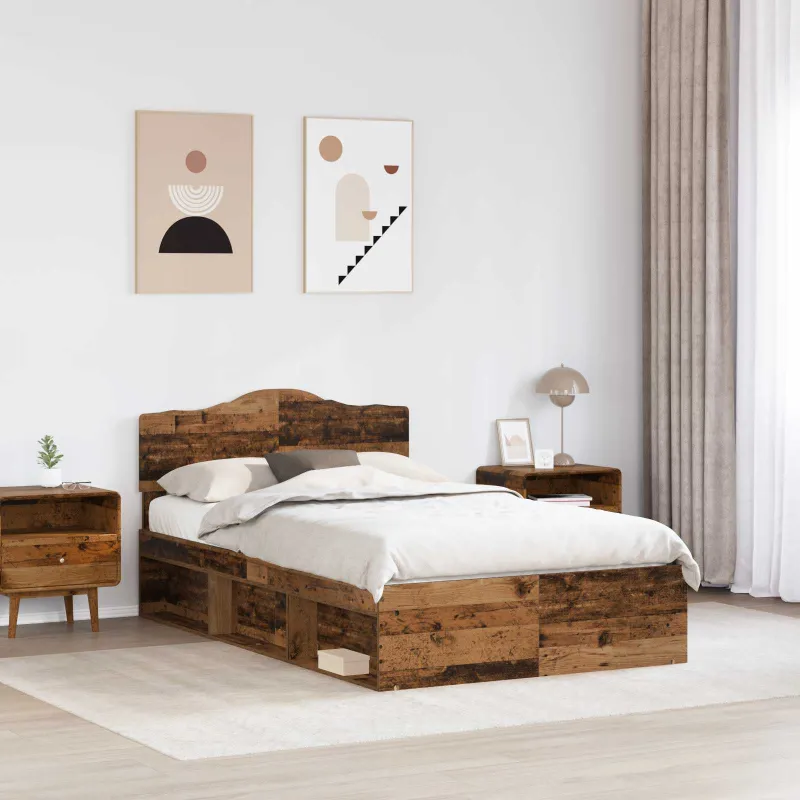 Lovos rėmas Senas medis 135 x 190 cm Kietos pušies mediena