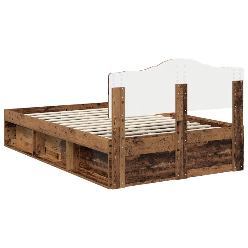 Lovos rėmas Senas medis 135 x 190 cm Kietos pušies mediena