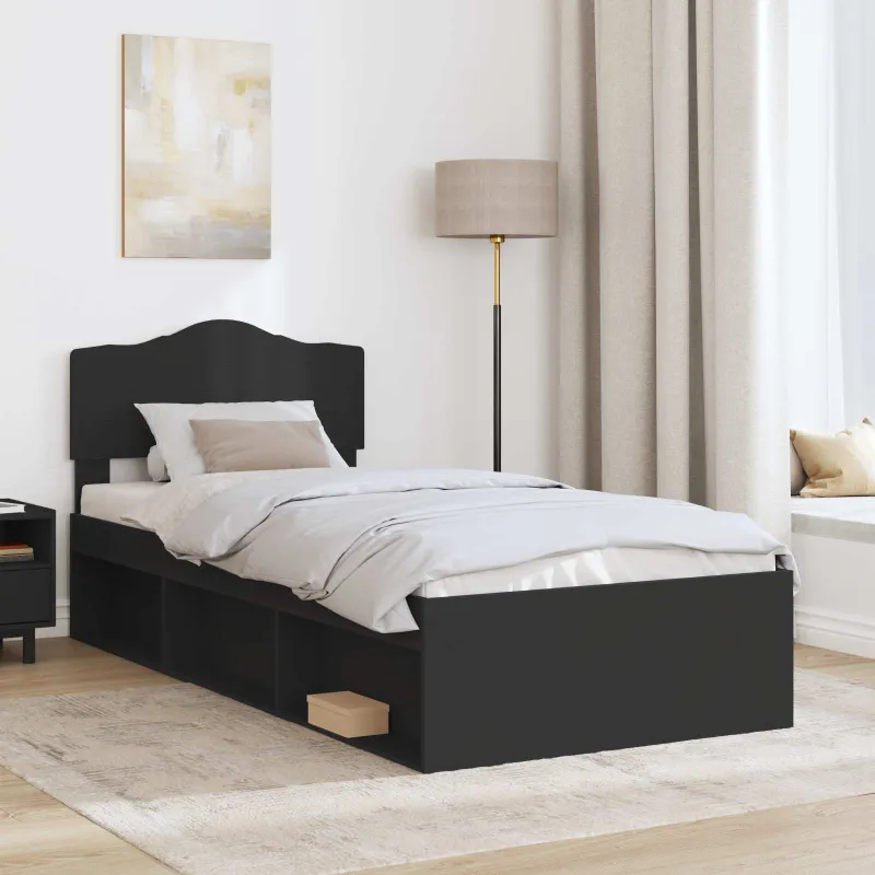 Lovos rėmas Juoda 100 x 200 cm Kietos pušies mediena