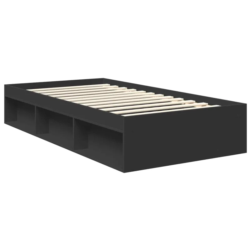 Lovos rėmas Juoda 100 x 200 cm Kietos pušies mediena