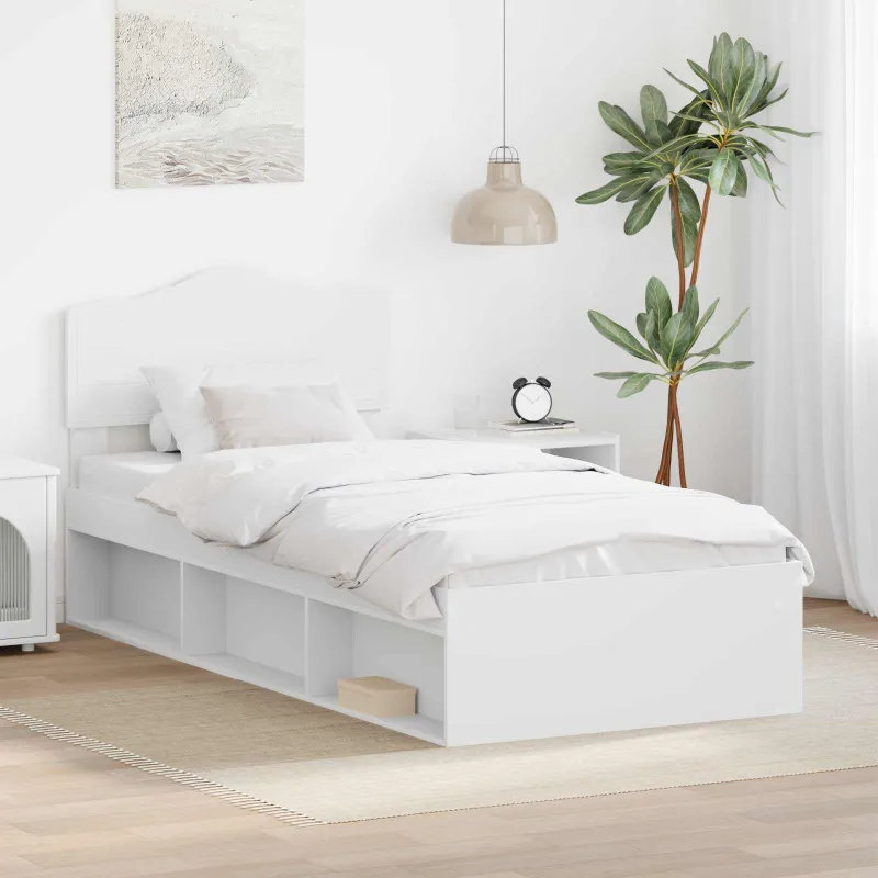 Lovos rėmas Balta 90 x 200 cm Kietos pušies mediena