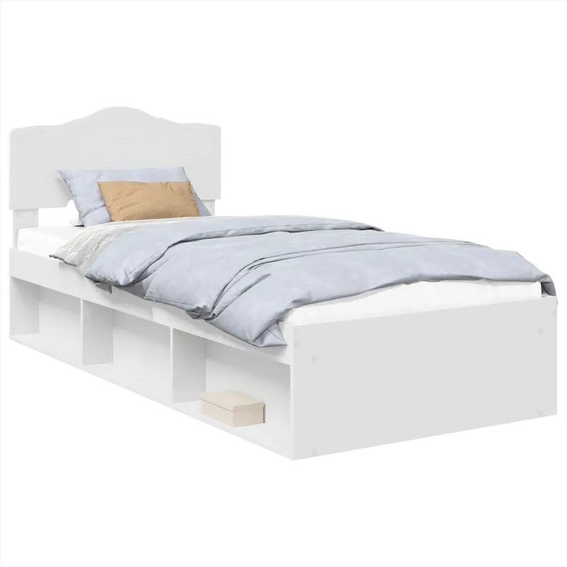 Lovos rėmas Balta 90 x 200 cm Kietos pušies mediena