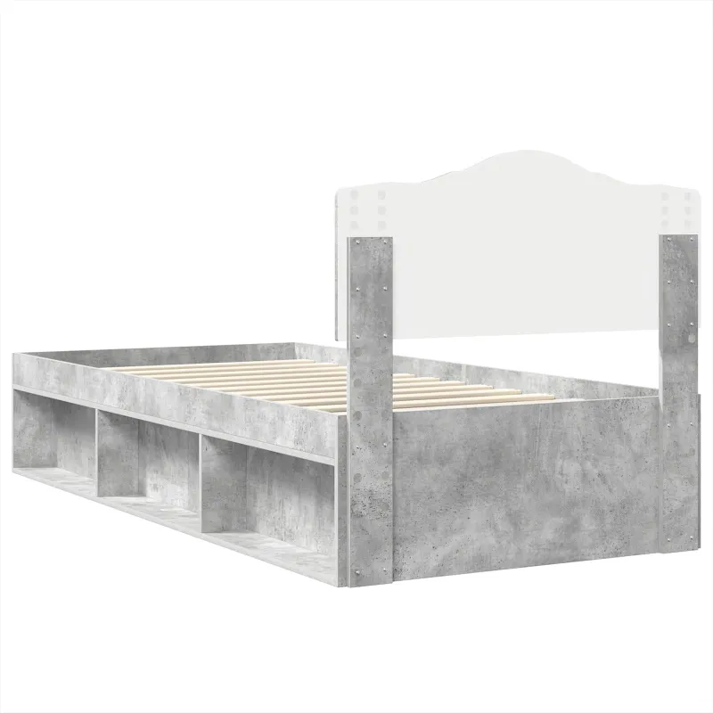 Lovos rėmas Betoninė 90 x 200 cm Kietos pušies mediena