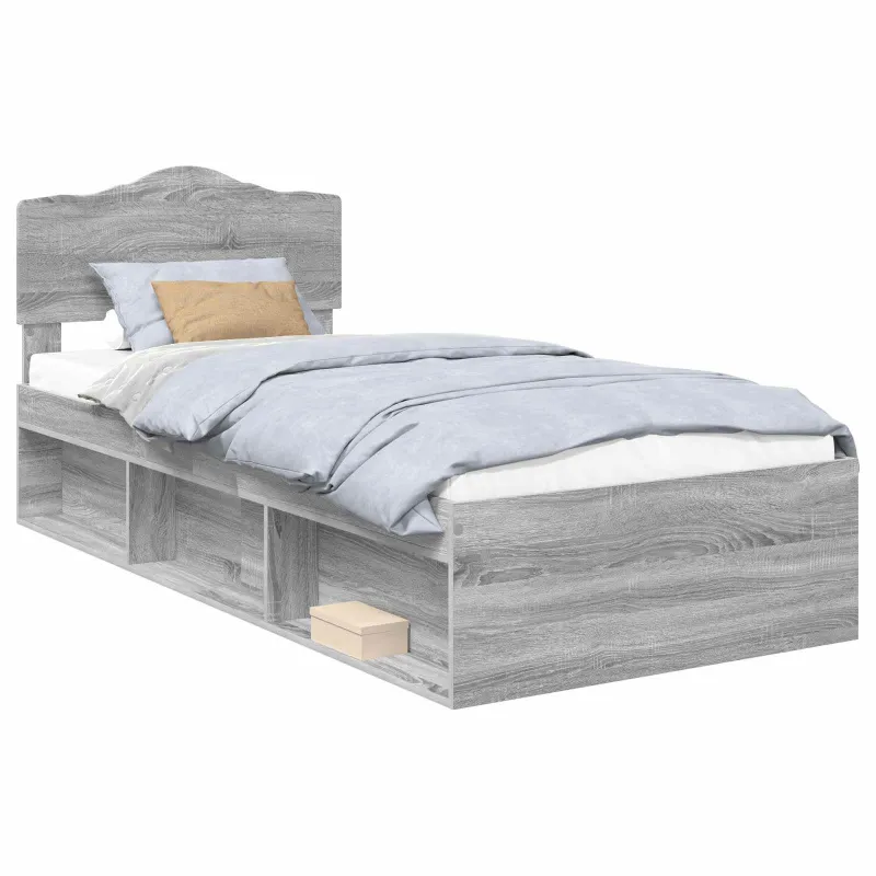 Lovos rėmas Pilkas Sonoma 90 x 200 cm Kietos pušies mediena