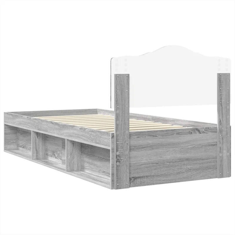 Lovos rėmas Pilkas Sonoma 90 x 200 cm Kietos pušies mediena
