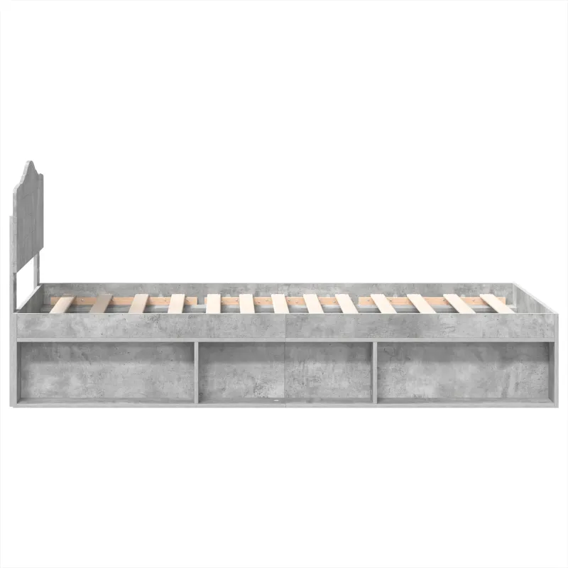 Lovos rėmas Betono pilka 90 x 190 cm Kietos pušies mediena