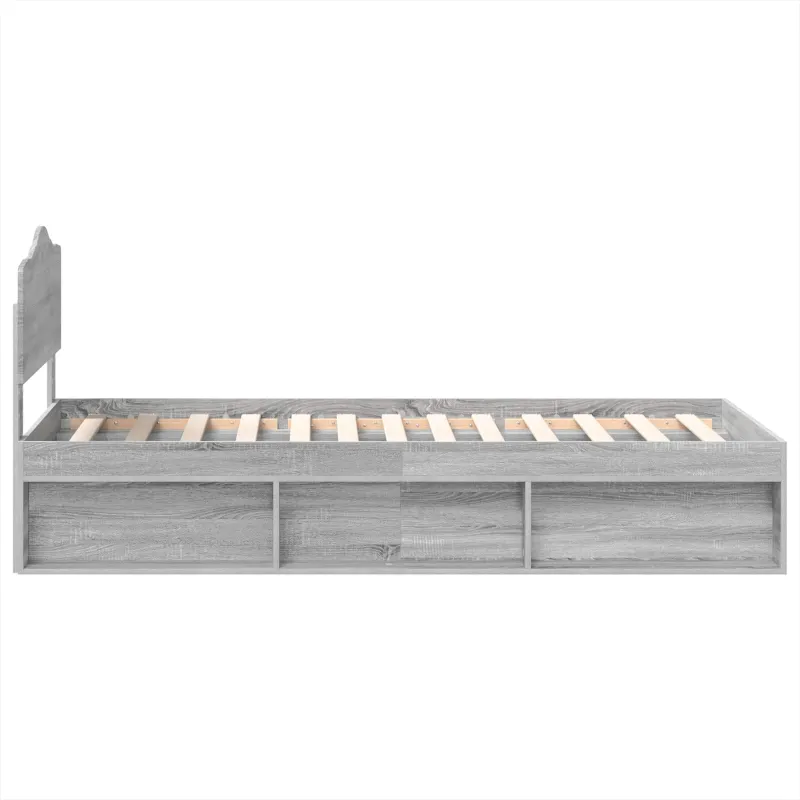 Lovos rėmas Pilkas Sonoma 90 x 190 cm Kietos pušies mediena