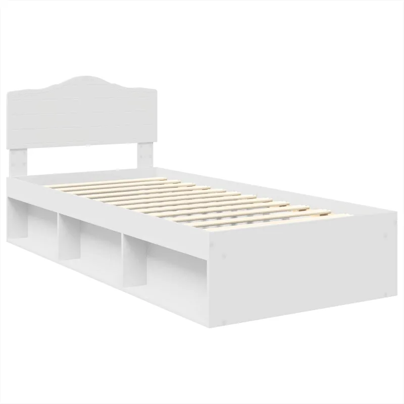 Lovos rėmas Balta 75 x 190 cm Kietos pušies mediena
