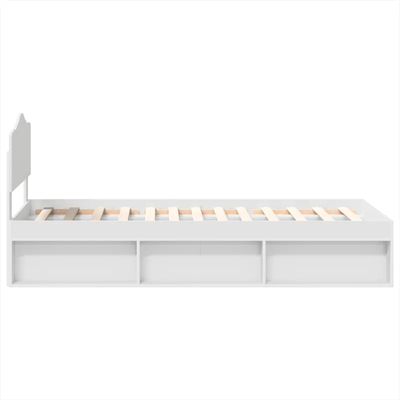 Lovos rėmas Balta 75 x 190 cm Kietos pušies mediena