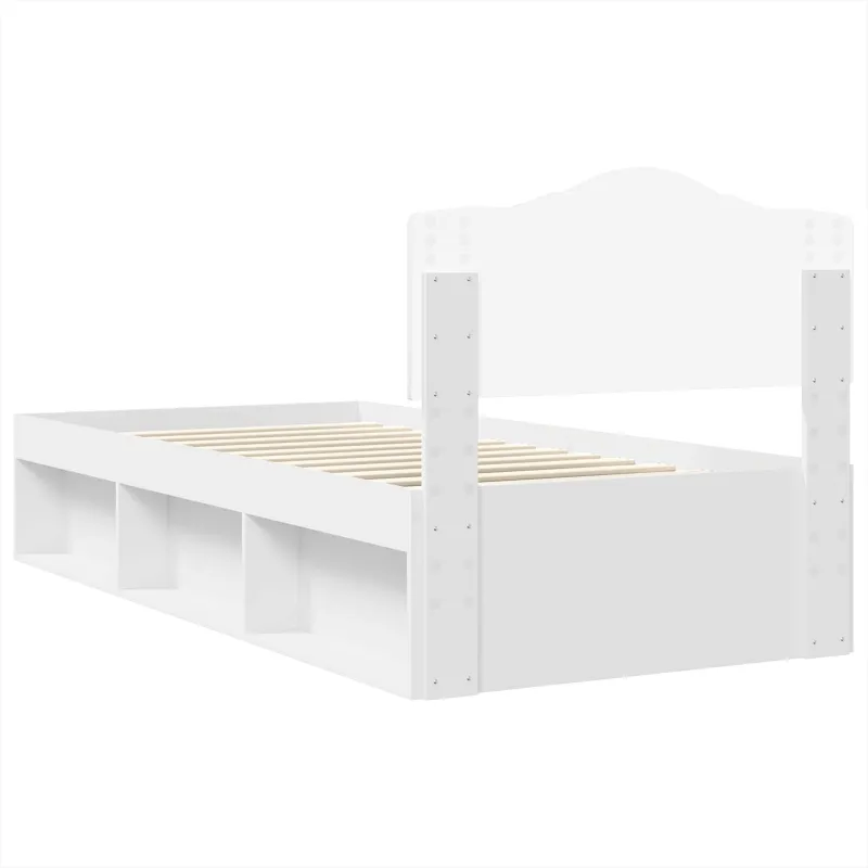 Lovos rėmas Balta 75 x 190 cm Kietos pušies mediena