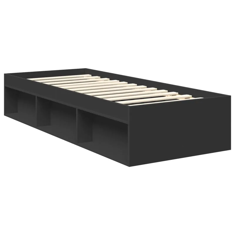 Lovos rėmas Juoda 75 x 190 cm Kietos pušies mediena