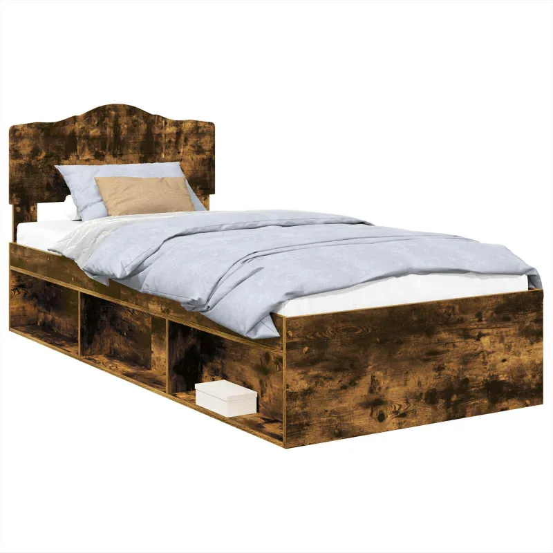 Lovos rėmas Rūkyta ąžuolas 75 x 190 cm Kietos pušies mediena