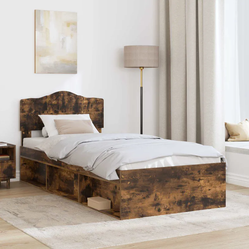 Lovos rėmas Rūkyta ąžuolas 75 x 190 cm Kietos pušies mediena