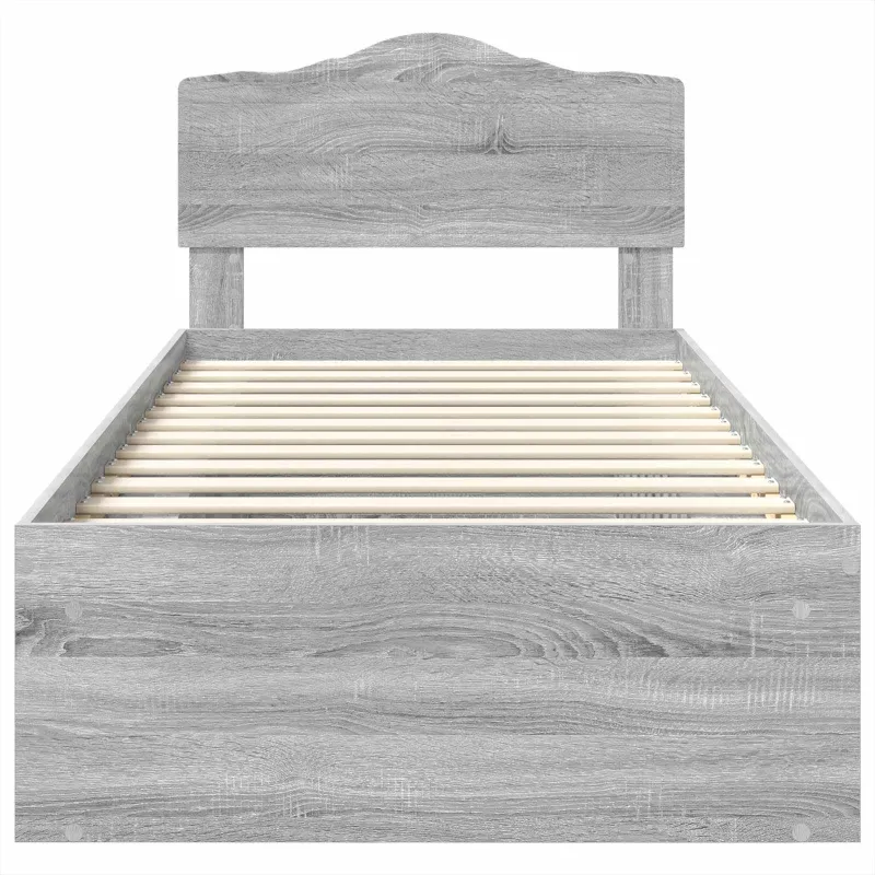 Lovos rėmas Pilkas Sonoma 75 x 190 cm Kietos pušies mediena