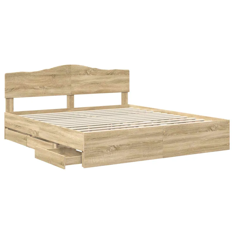 Lovos rėmas Sonoma ąžuolas 200 x 200 cm Inžinerinė mediena