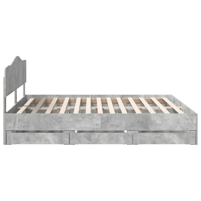 Lovos rėmas Betono pilka 200 x 200 cm Inžinerinė mediena