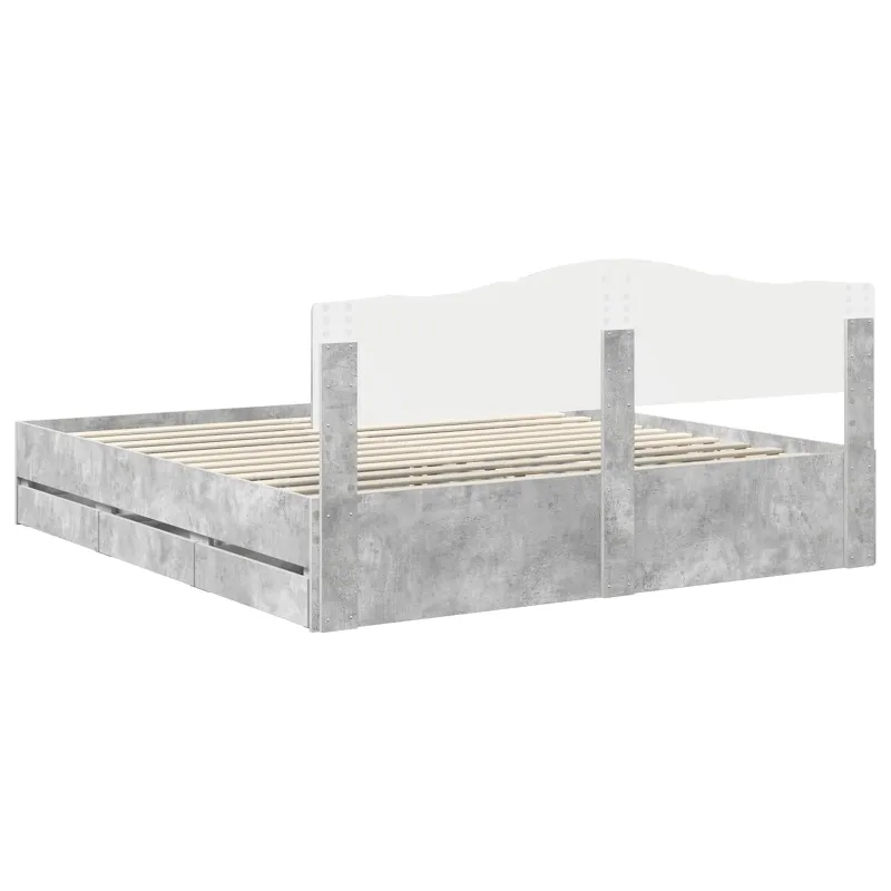 Lovos rėmas Betono pilka 200 x 200 cm Inžinerinė mediena