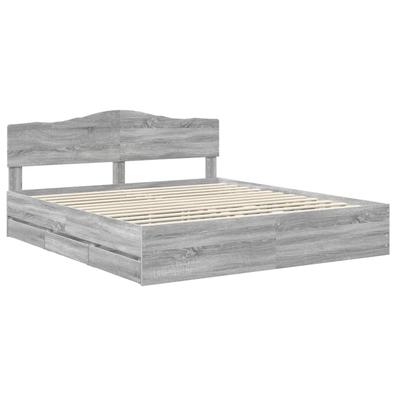 Lovos rėmas Pilkas Sonoma 200 x 200 cm Inžinerinė mediena