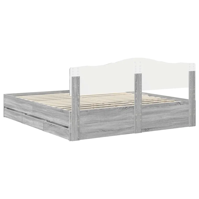 Lovos rėmas Pilkas Sonoma 200 x 200 cm Inžinerinė mediena
