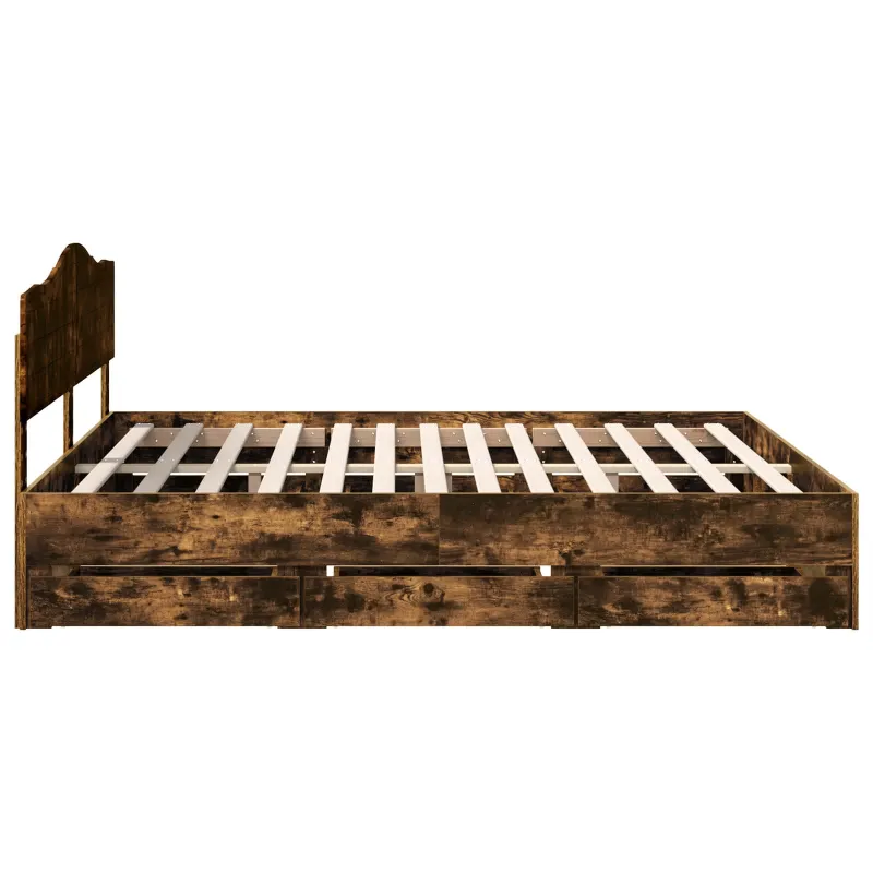 Lovos rėmas Rūkyta ąžuolas 180 x 200 cm Inžinerinė mediena