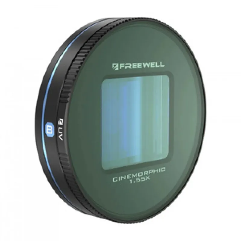 Blue Anamorphic Lens 1.55x Freewell for Galaxy and Sherp universal