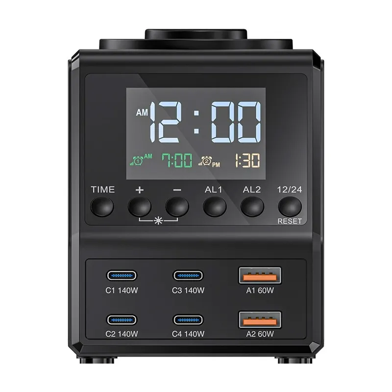 Blitzwolf BW-FW10 alarm clock with charger 2xUSB-A, 4xUSB-C, 240W universal