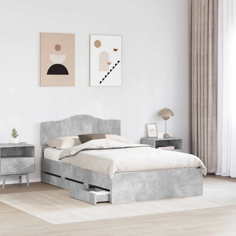 Lovos rėmas Betono pilka 135 x 190 cm Inžinerinė mediena