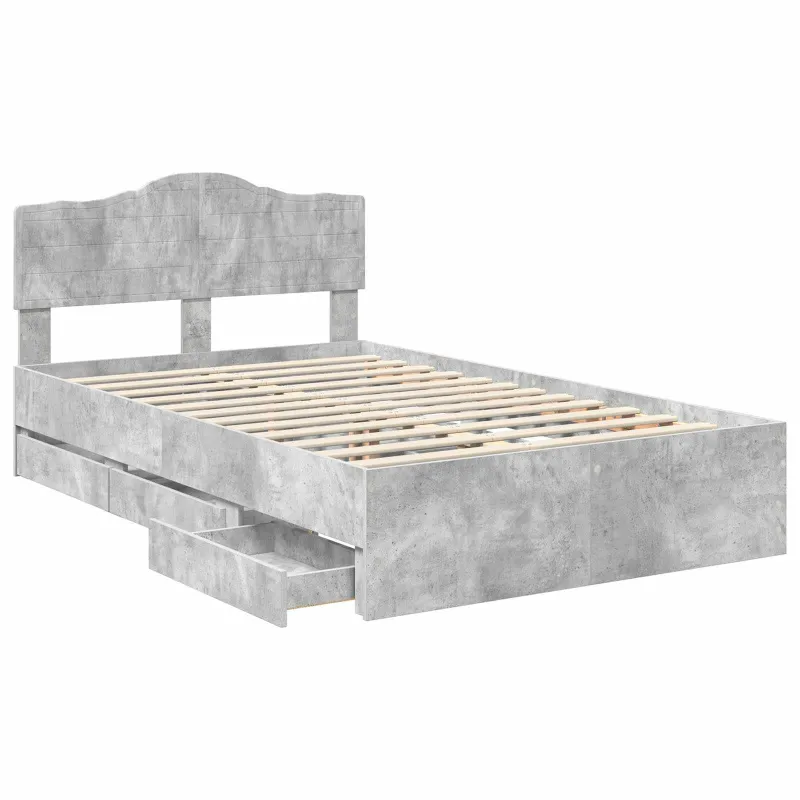 Lovos rėmas Betono pilka 135 x 190 cm Inžinerinė mediena
