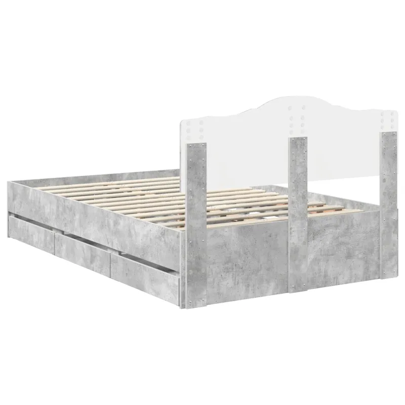 Lovos rėmas Betono pilka 135 x 190 cm Inžinerinė mediena