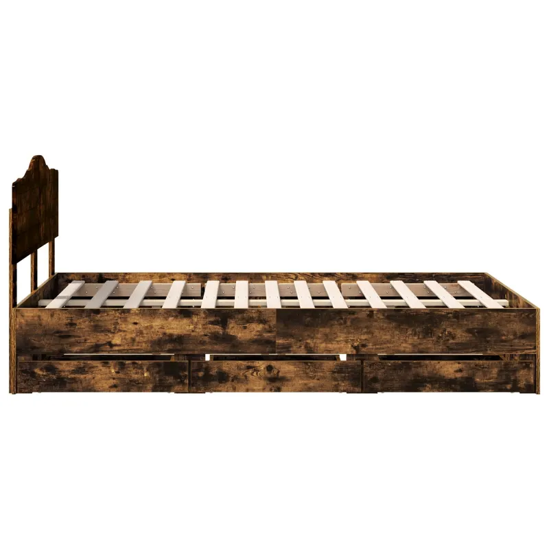 Lovos rėmas Rūkyta ąžuolas 135 x 190 cm Inžinerinė mediena